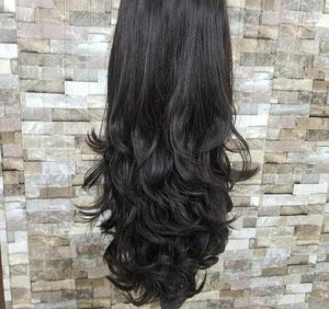 Natural Color Half Head Wigs 24-28 Inches : Brushable, Washable & Easy to Style - World Hair Extension