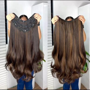 Natural Color Half Head Wigs 24-28 Inches : Brushable, Washable & Easy to Style - World Hair Extension