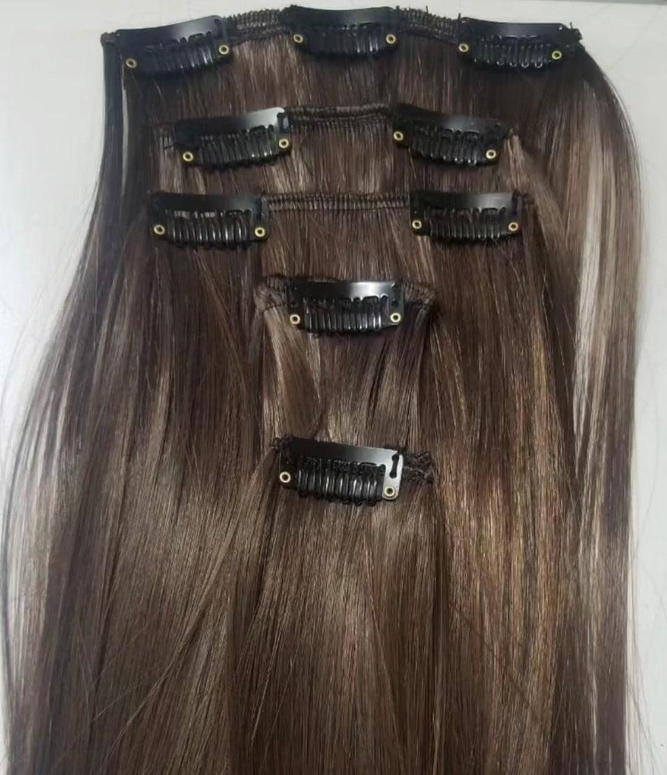 Premium Modified Clips In Hair Extensions – Perfect Fit for Every Style |28 inches| - World Hair Extension